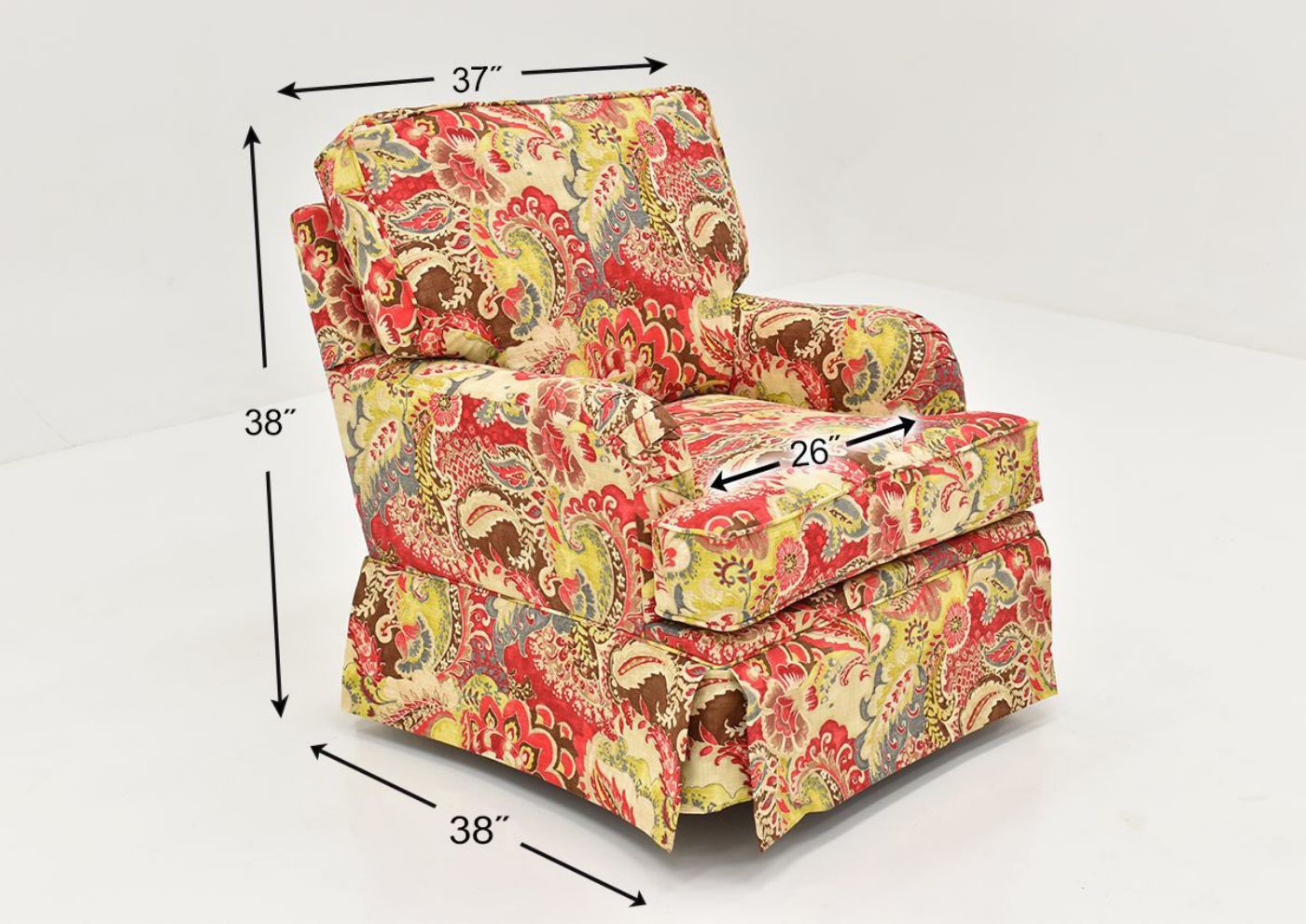 Dimension Details of the Multi-Colored Teak Cardinal Swivel Glider by Chairs America | Home Furniture Plus Bedding