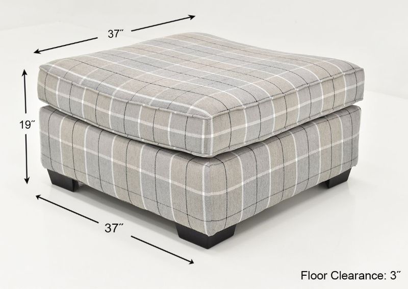 Dimension Details of the Cooper Ottoman by Behold Home | Home Furniture Plus Bedding