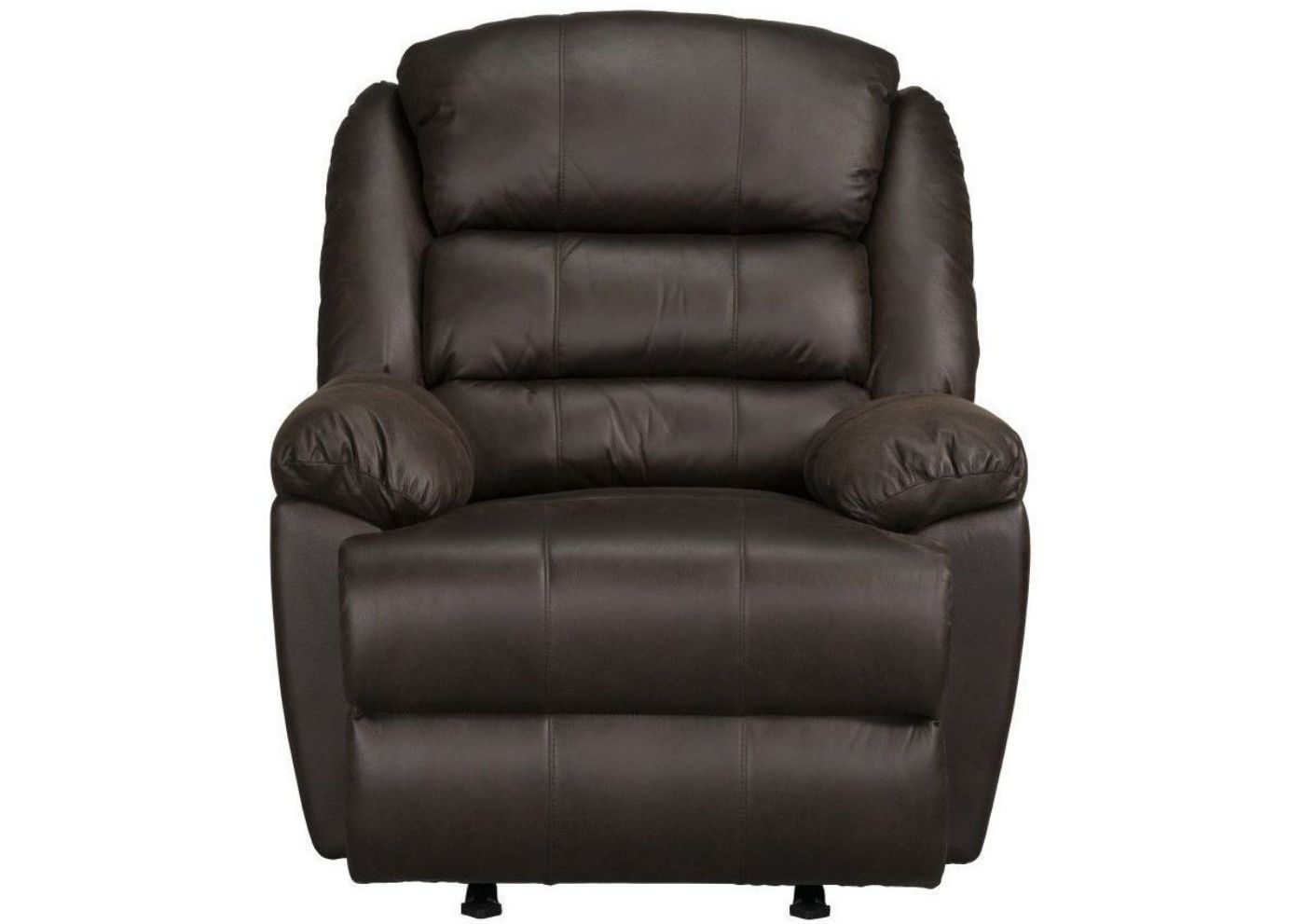 Front Facing View of the Garrett Glider Rocker Recliner in Dark Brown by Standard | Home Furniture Plus Bedding