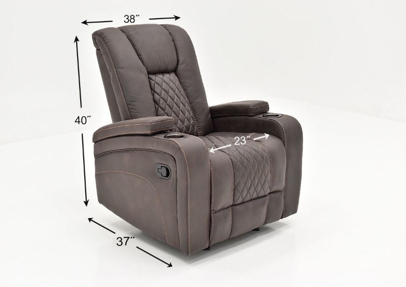 Dimension Details of the Aiden Recliner by Man Wah | Home Furniture Plus Bedding