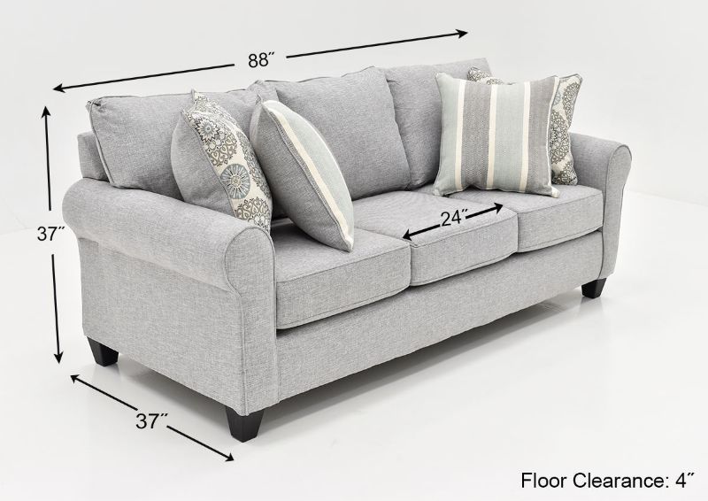 Dimension Details of the Vivian Sofa by Behold Home | Home Furniture Plus Bedding
