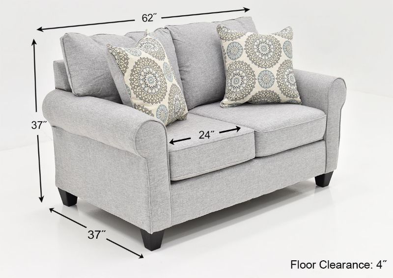 Dimension Details of the Vivian Loveseat by Behold Home | Home Furniture Plus Bedding