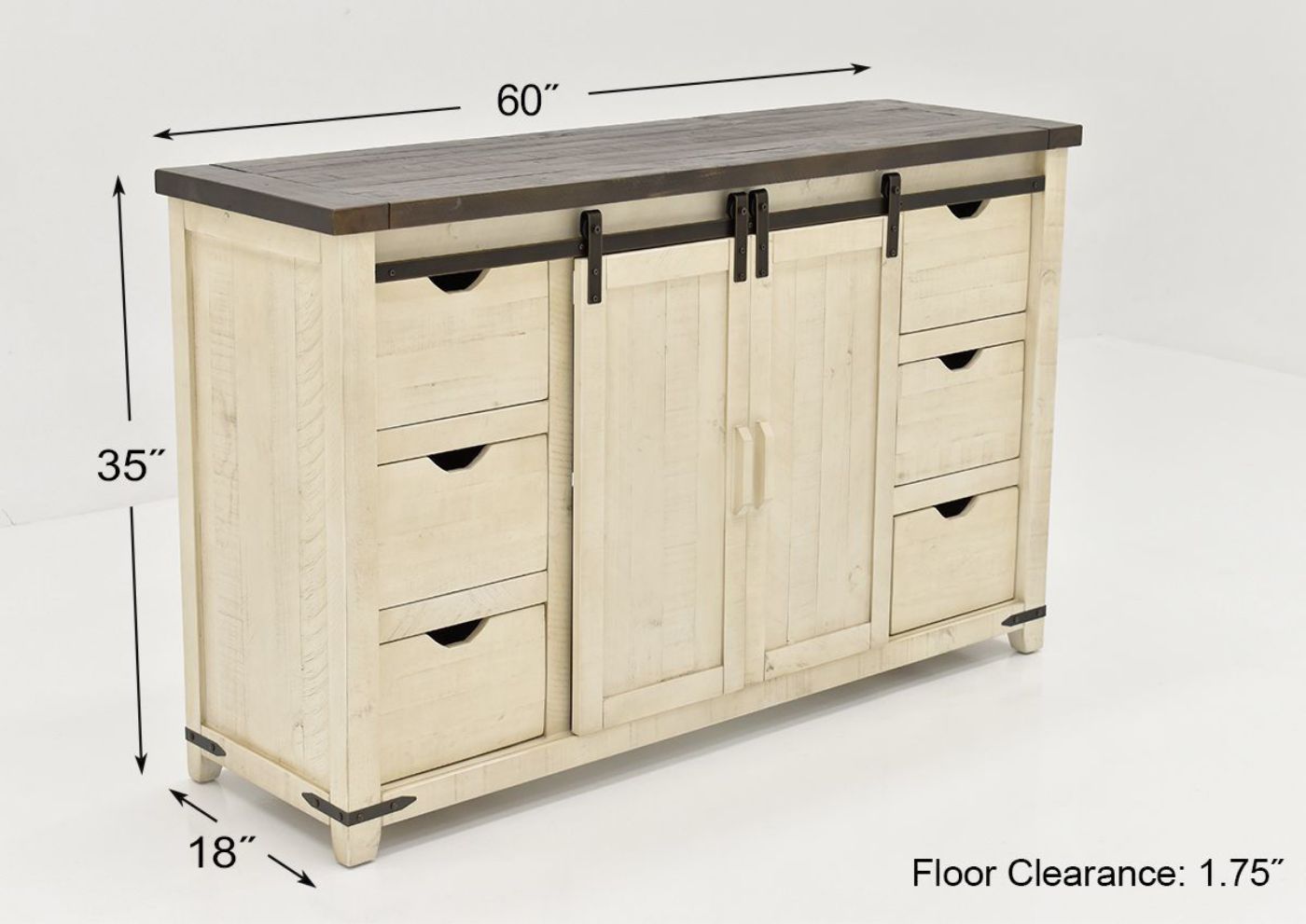 Dimensions Details of the Madison County Cabinet in White by Jofran | Home Furniture Plus Bedding