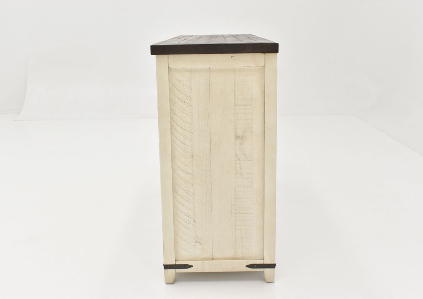 Side Facing View of the Madison County Cabinet in White by Jofran | Home Furniture Plus Bedding