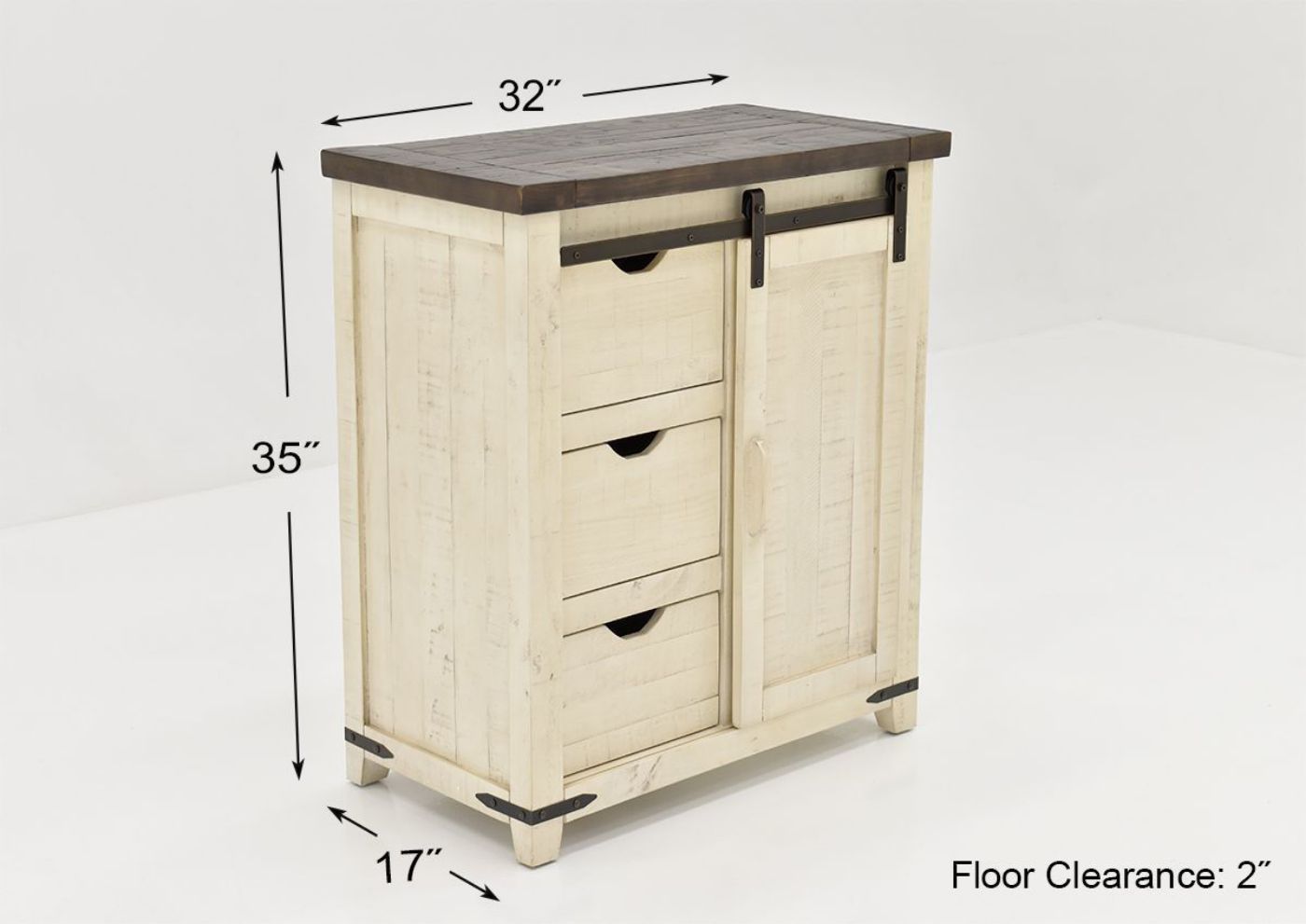 Dimensions Details of the Madison Accent Cabinet in White by Jofran | Home Furniture Plus Bedding