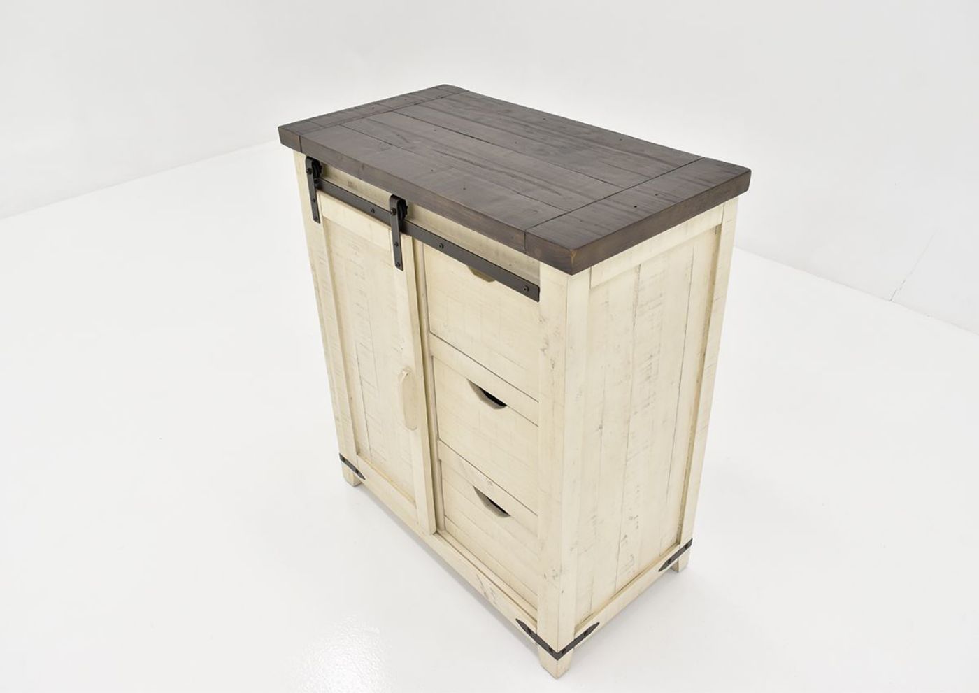 Slightly Angled View View of the Madison Accent Cabinet in White by Jofran | Home Furniture Plus Bedding