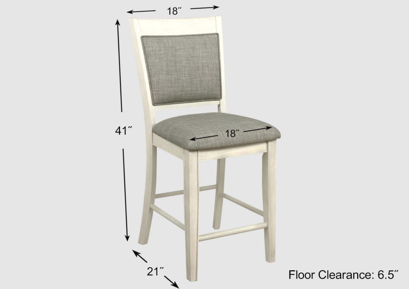 Dimension Details the Chalk Gray Fulton Stool by Crown Mark | Home Furniture Plus Bedding