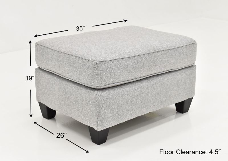 Dimension Details of the Vivian Ottoman by Behold Home | Home Furniture Plus Bedding