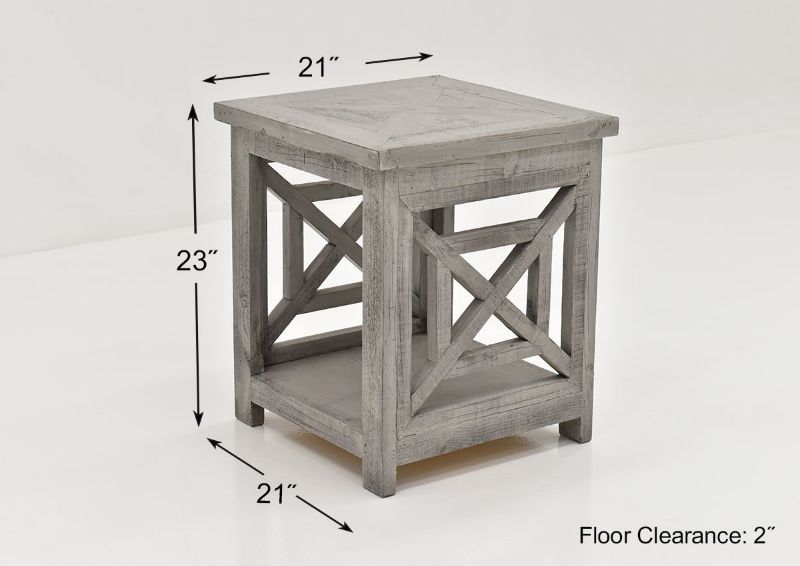 Dimension Details of the Grande End Table by Vintage Furniture, LLC | Home Furniture Plus Bedding