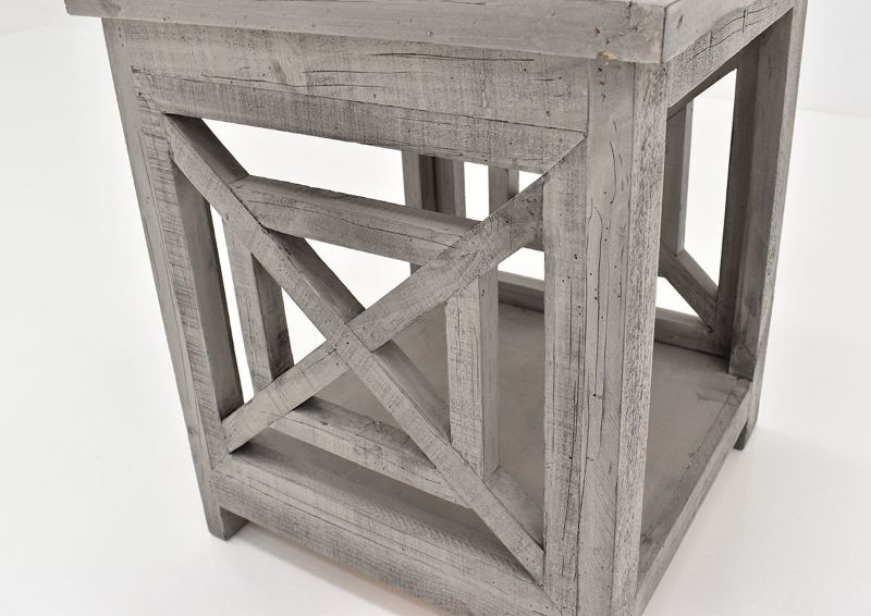 Close Up View of Lattice Detailing on the Grande End Table by Vintage Furniture, LLC | Home Furniture Plus Bedding