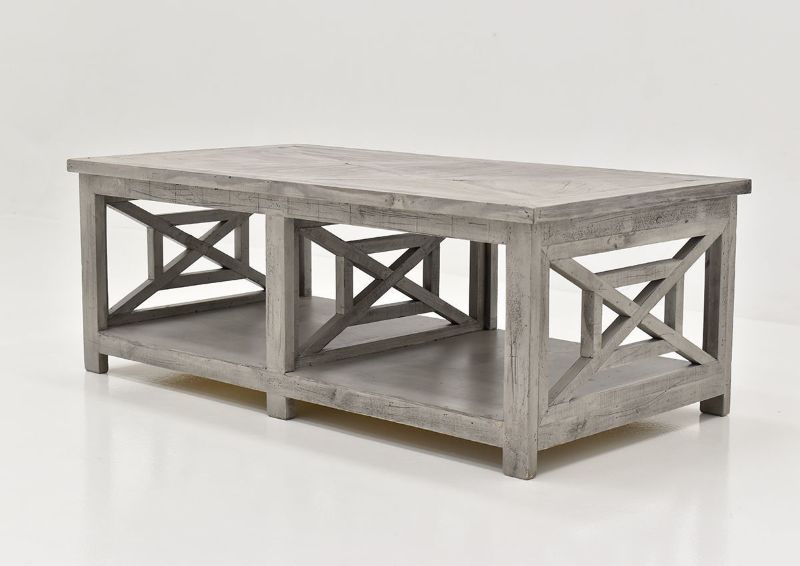 Slightly Angled View  of the Grande Coffee Table by Vintage Furniture, LLC | Home Furniture Plus Bedding