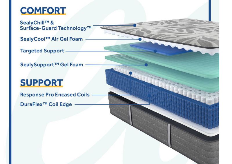 Cutaway Layers of the Sealy Opportune II Firm Mattress in Queen Size | Home Furniture Plus Bedding