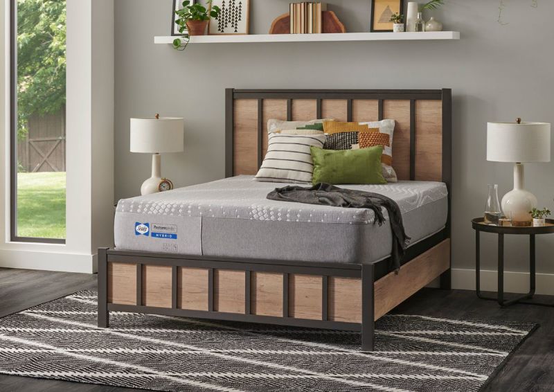 Angled Room View of the Sealy Posturepedic Hybrid Medina Firm Mattress in Queen Size | Home Furniture Plus Bedding