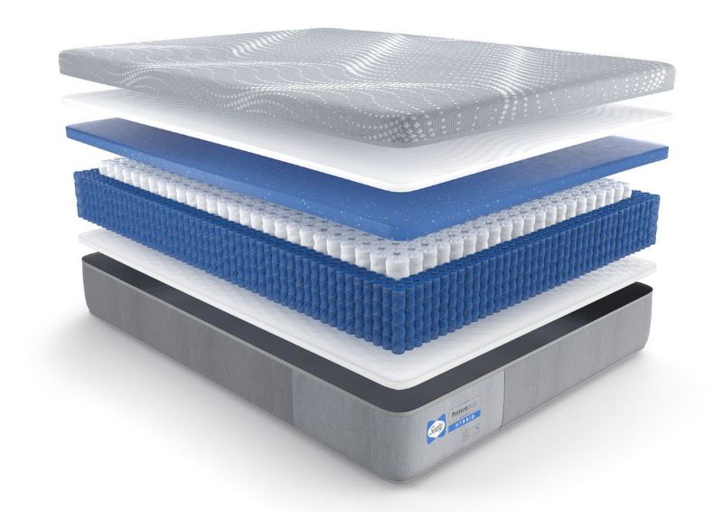 Cutaway Layers of the Sealy Posturepedic Hybrid Paterson Medium Mattress in Full Size | Home Furniture Plus Bedding