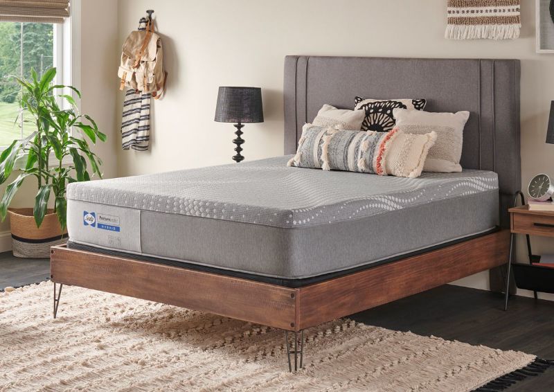 Angled Room View of the Sealy Posturepedic Hybrid Paterson Medium Mattress in Full Size | Home Furniture Plus Bedding