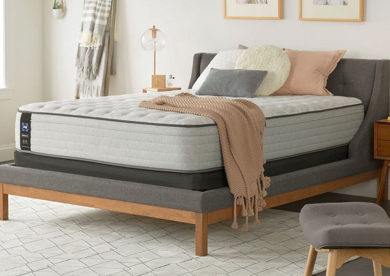 Angled Room View of the Sealy Summer Rose Plush Mattress in Full | Home Furniture Plus Bedding