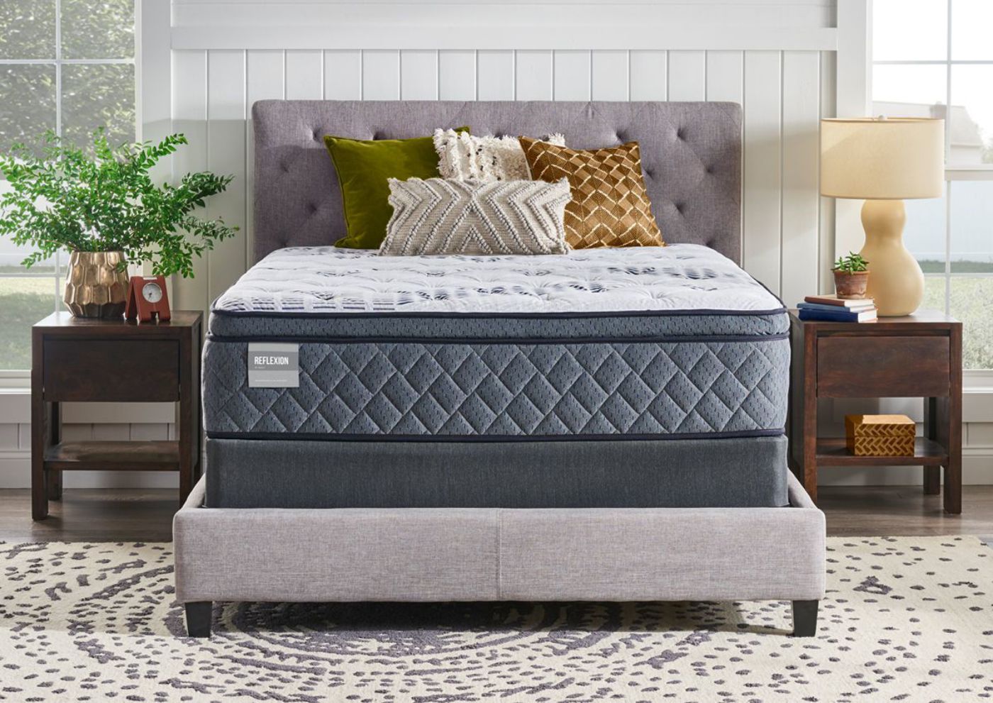 View from the Foot of the Bed of the Sealy Posturepedic Mirabai Soft Mattress in a Room Setting - Twin Size | Home Furniture Plus Bedding