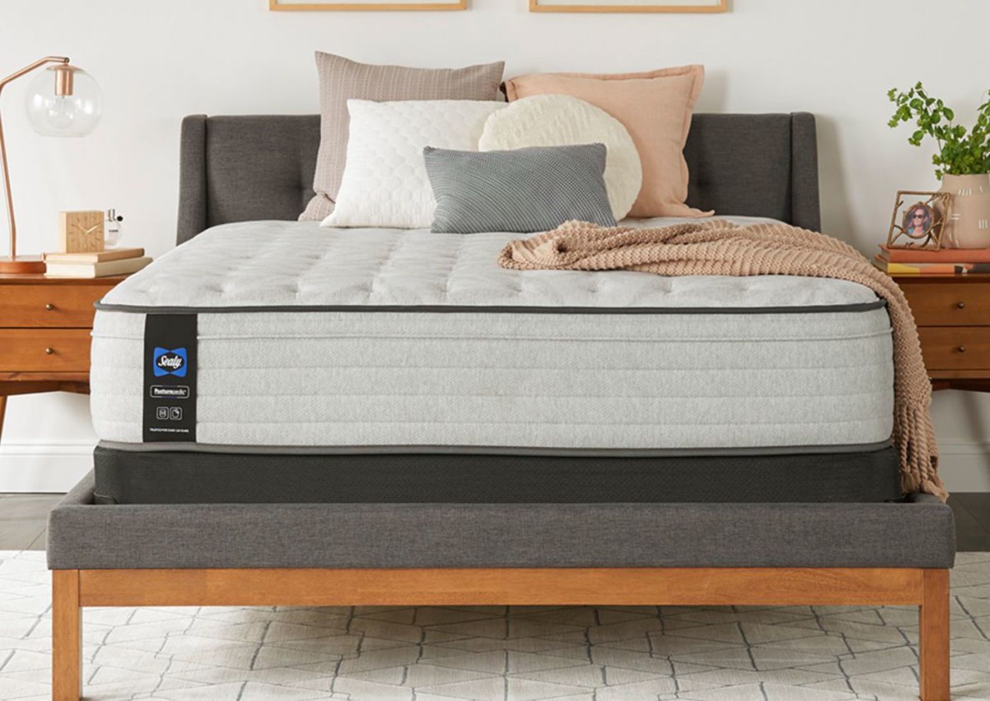 Room View with the Sealy Summer Rose Medium Mattress in Twin XL Size | Home Furniture Plus Bedding