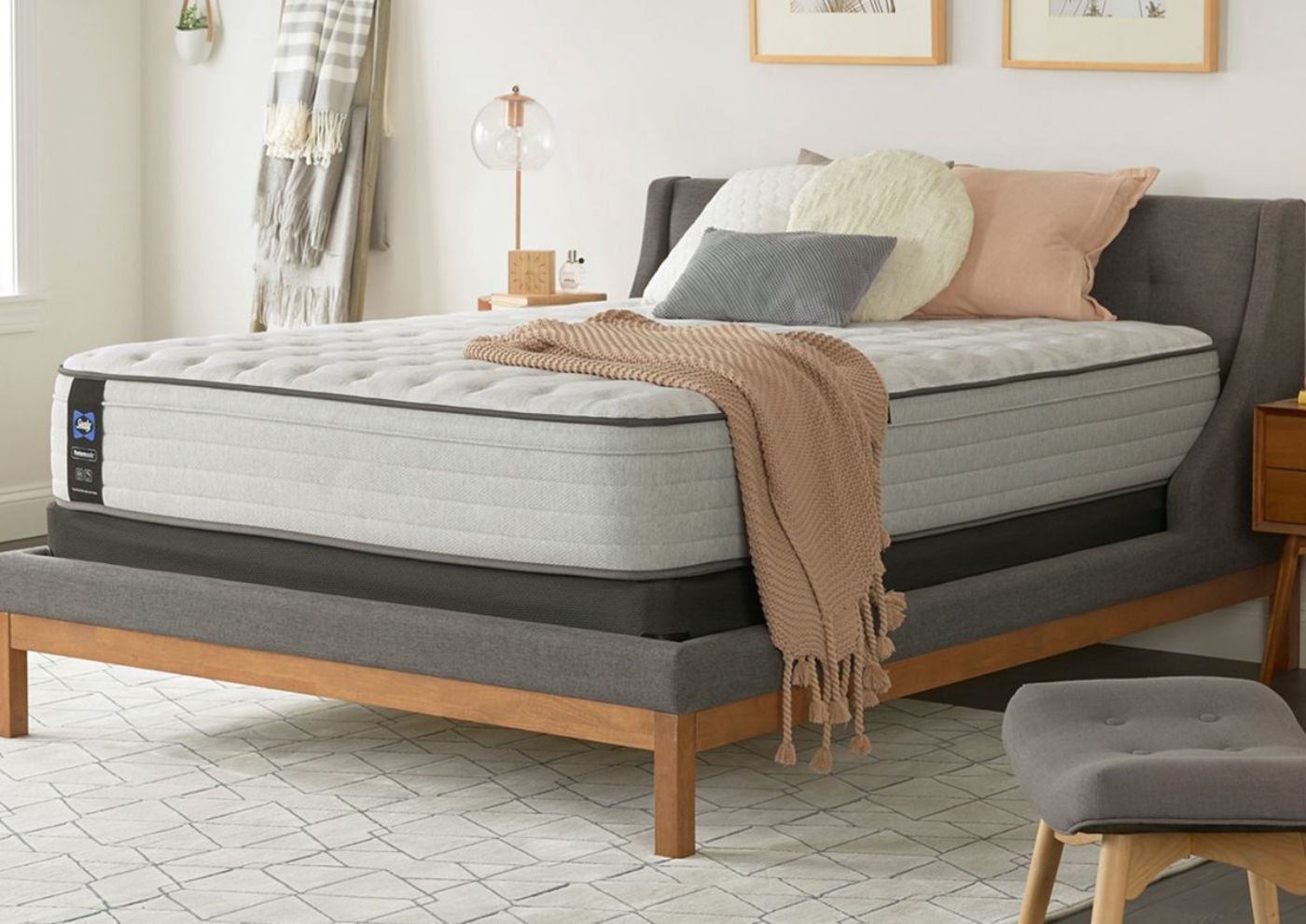 Angled Room View of the Sealy Summer Rose Medium Mattress in Twin XL Size | Home Furniture Plus Bedding