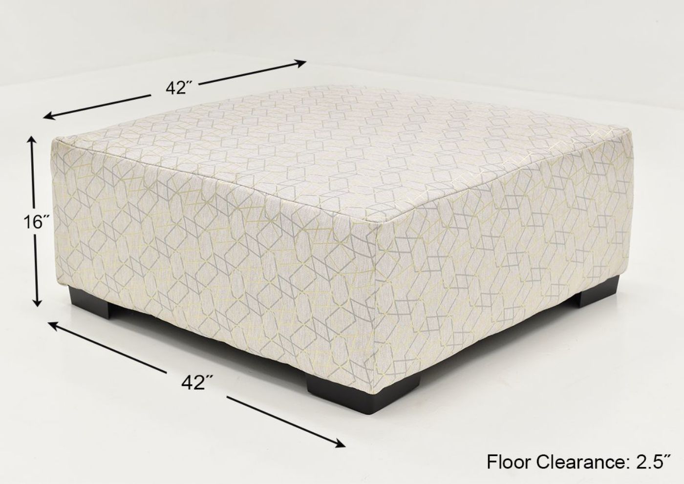 Dimension Details on the Gabriella Cocktail Ottoman | Home Furniture Plus Bedding