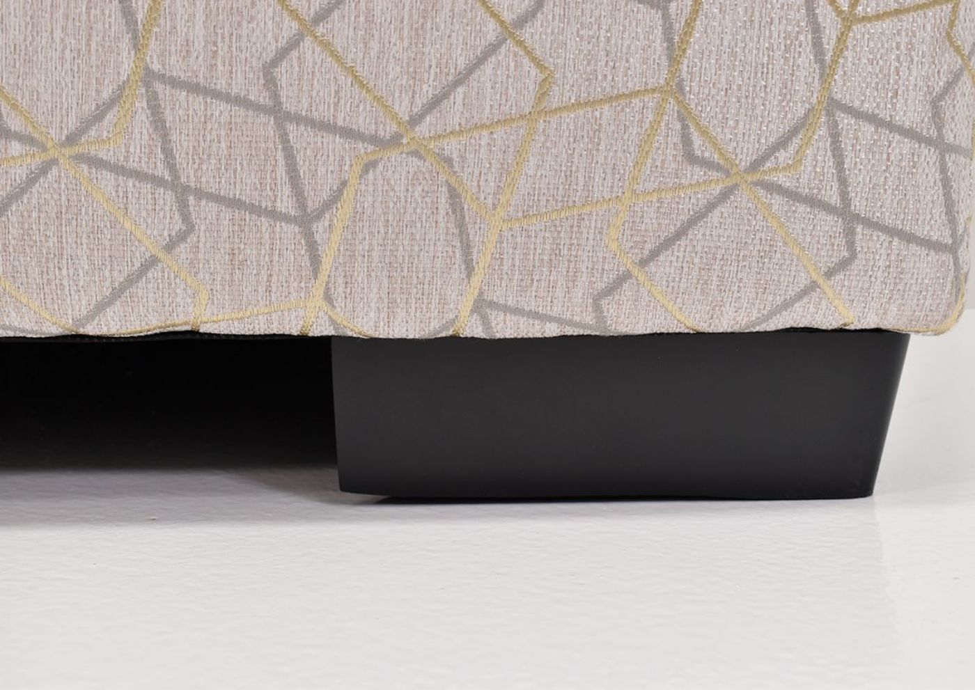 Close Up of the Block Style Feet on the Gabriella Cocktail Ottoman | Home Furniture Plus Bedding