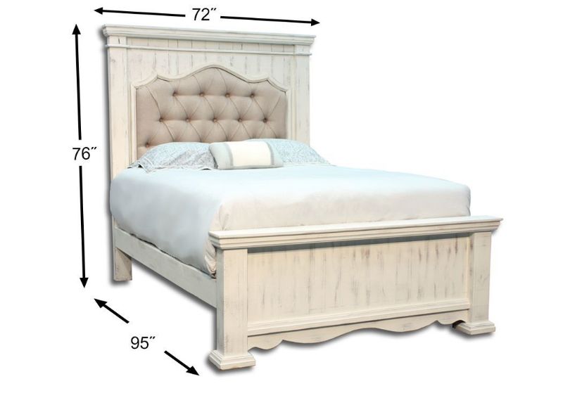 Picture of Chalet Upholstered Queen Size Bedroom Set - White