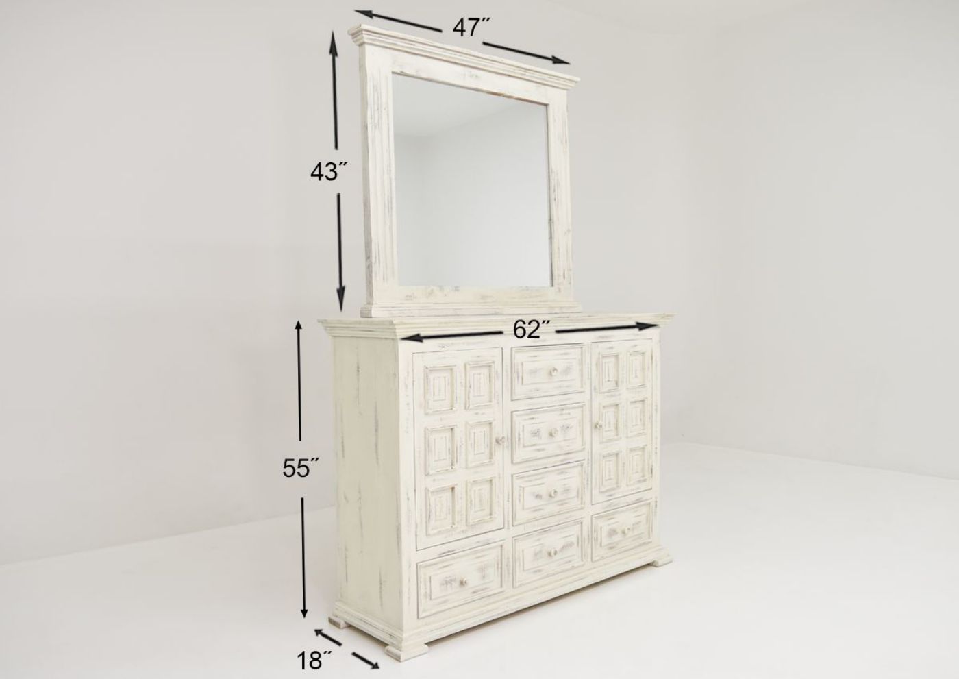 Picture of Chalet Upholstered King Size Bedroom Set - White