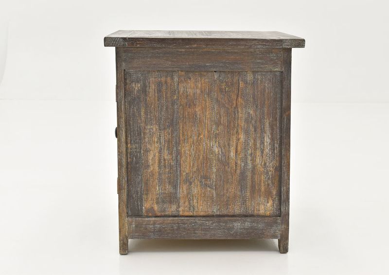 Side View of the Rustic Brown Pueblo End Table by Vintage Furniture LLC | Home Furniture Plus Bedding