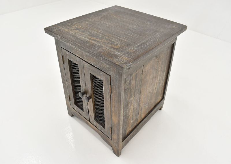 Angled View of the Top of the Rustic Brown Pueblo End Table by Vintage Furniture LLC | Home Furniture Plus Bedding