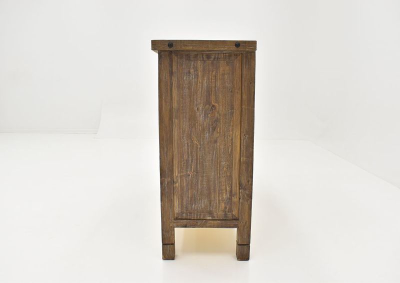 Side View of the Mason Buffet Cabinet in Barnwood by Vintage Furniture | Home Furniture Plus Bedding