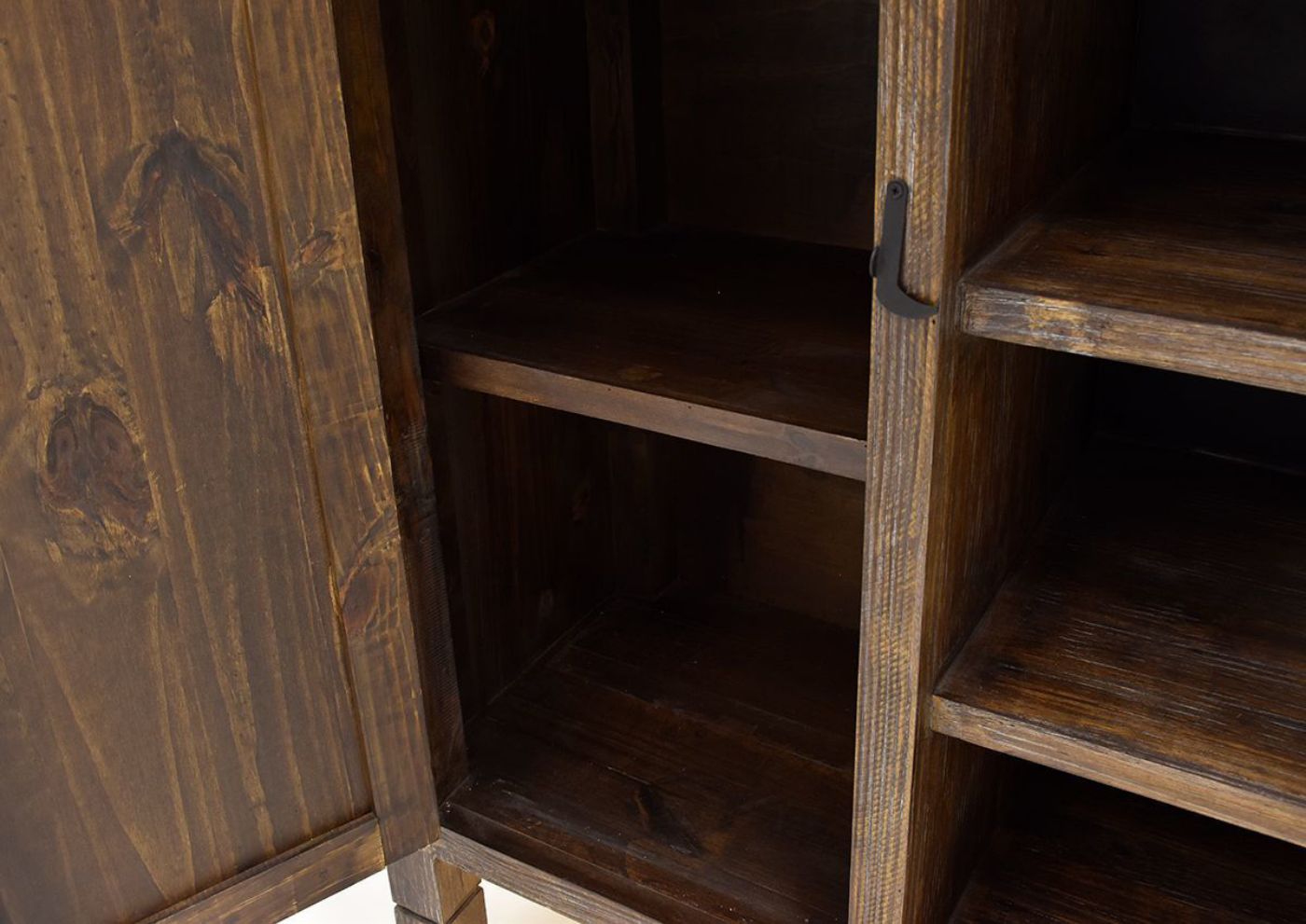 Interior View of the Mason Buffet Cabinet in Barnwood by Vintage Furniture | Home Furniture Plus Bedding