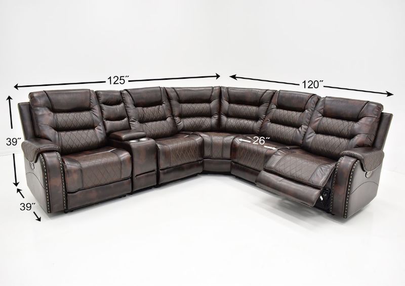 Picture of Granger POWER Reclining Sectional Sofa - Brown