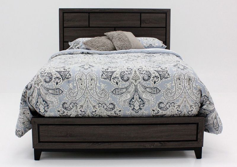View from the Footboard to Headboard on the Ackerson King Size Bed – Gray | Home Furniture Plus Bedding