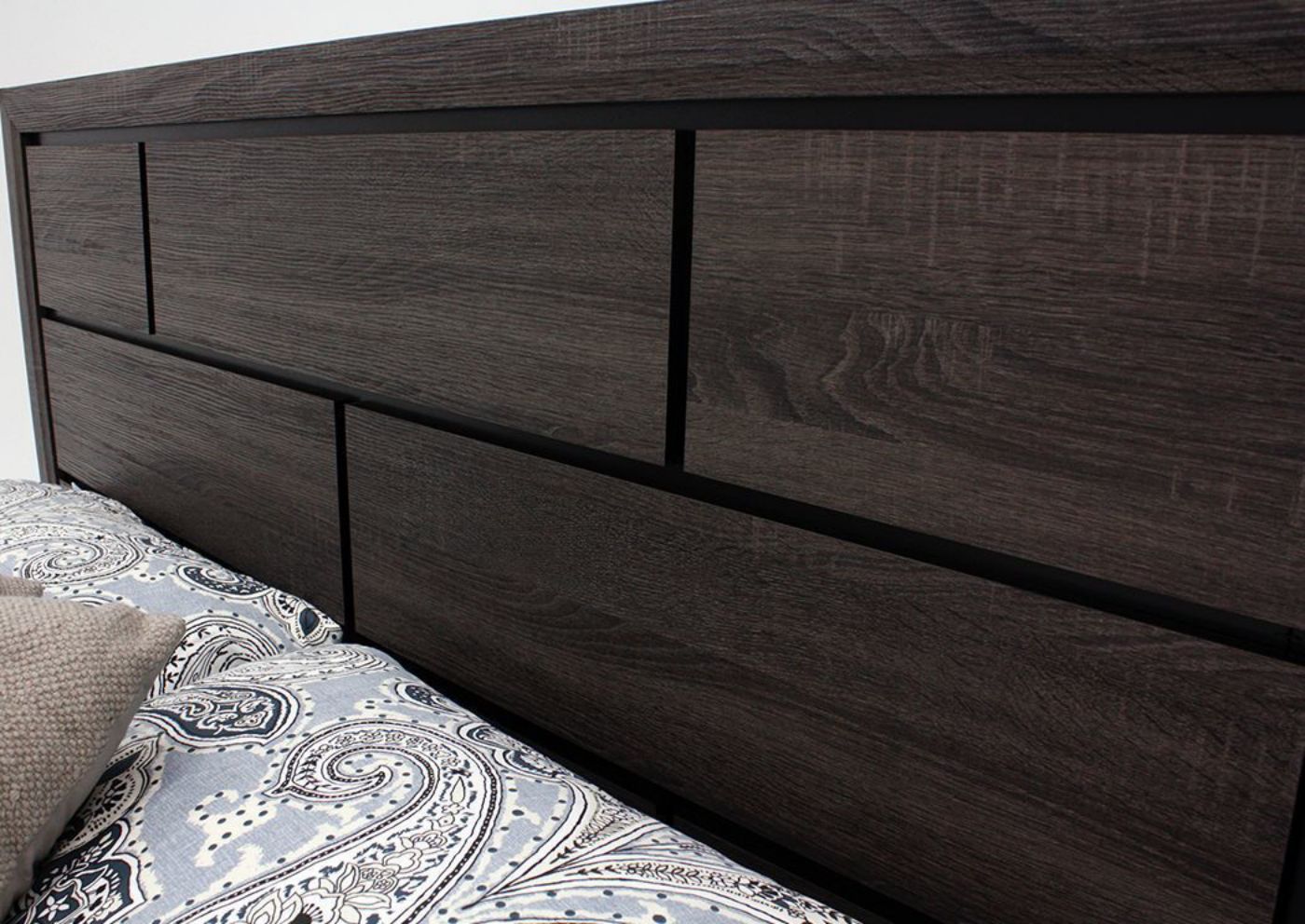Close Up View of  the Ackerson King Size Bed Headboard – Gray | Home Furniture Plus Bedding