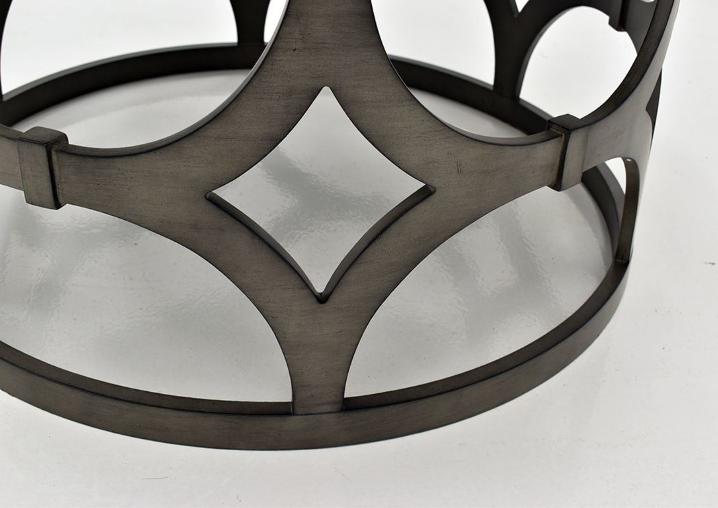 Dark Gray Reese Coffee Table by Lane Furnishing Showing the Decorative Base Detail | Home Furniture Plus Bedding
