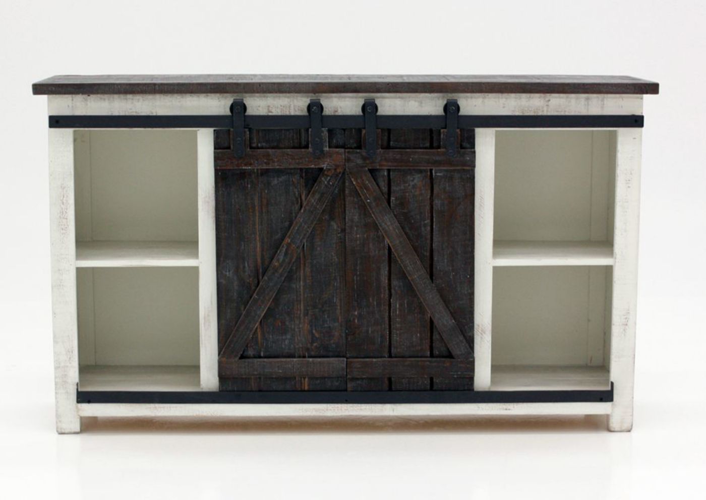 Distressed White and Brown Diego TV Stand Facing Front | Home Furniture Plus  Bedding