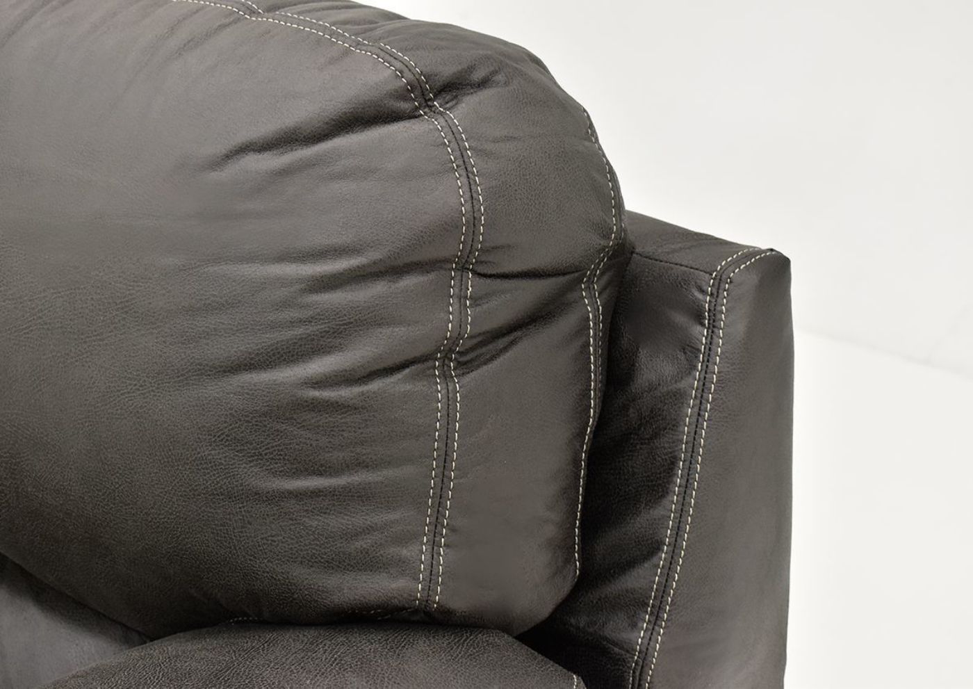 Side View Top Corner of the Back Cushion on the Bolton Collection - Gray | Home Furniture Plus Bedding