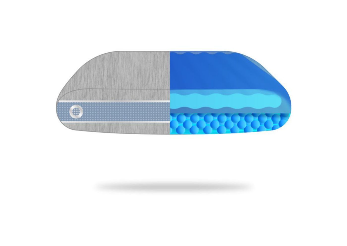 Drawing of the Cutaway Layering of the Flow 1.0 Pillow by BedGear | Home Furniture Plus Bedding