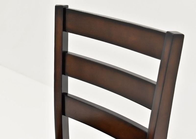 Close Up View of the Chair Slat Details on the Tahoe Counter Height Barstool in Dark Brown by Crown Mark | Home Furniture Plus Bedding