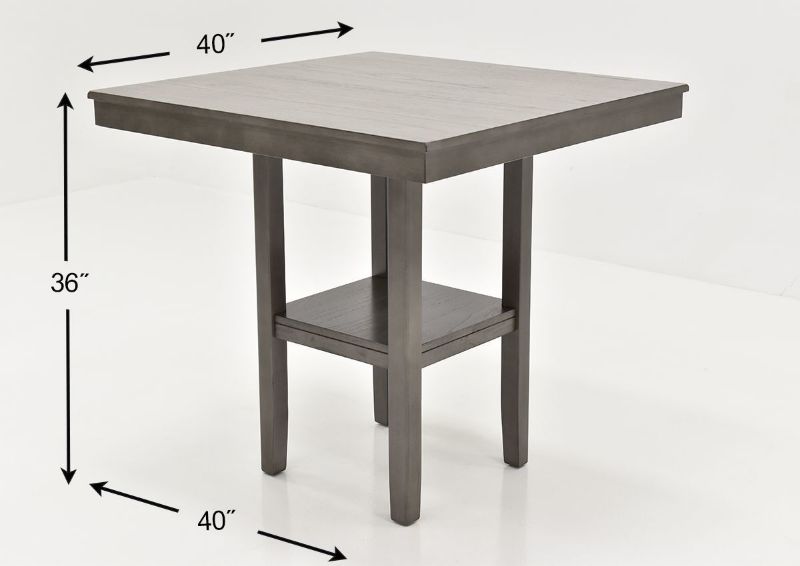 Dimension Details of the Tahoe Counter Height Dining Table in Cool Gray by Crown Mark | Home Furniture Plus Bedding