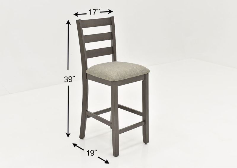 Dimension Details of the Tahoe Counter Height Barstool in Cool Gray by Crown Mark | Home Furniture Plus Bedding