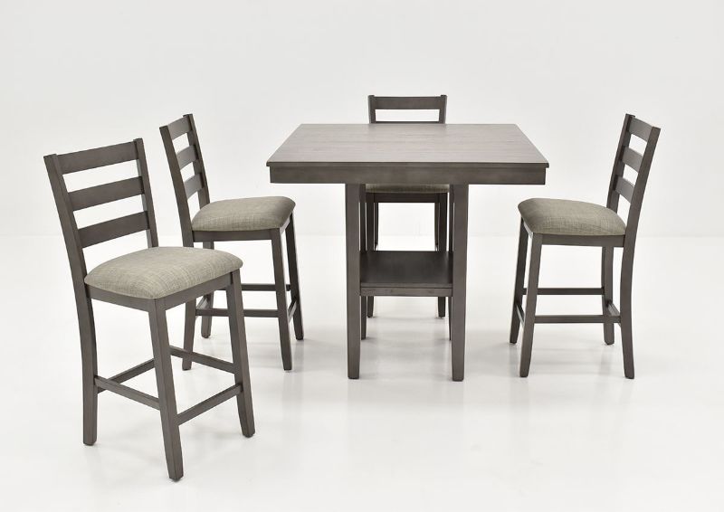 Side View of the Tahoe 5-Piece Counter Height Dining Table Set in Cool Gray by Crown Mark | Home Furniture Plus Bedding