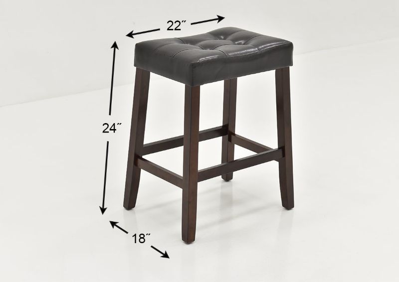 Dimension Details of the Belmar 24-Inch Barstool in Dark Brown by Crown Mark International | Home Furniture Plus Bedding