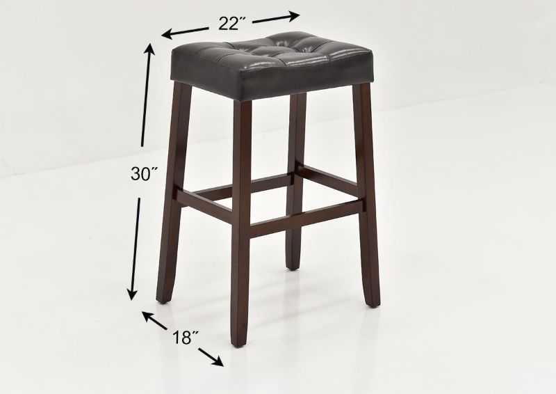 Dimension Details of the Belmar 30-Inch Barstool in Dark Brown by Crown Mark International | Home Furniture Plus Bedding