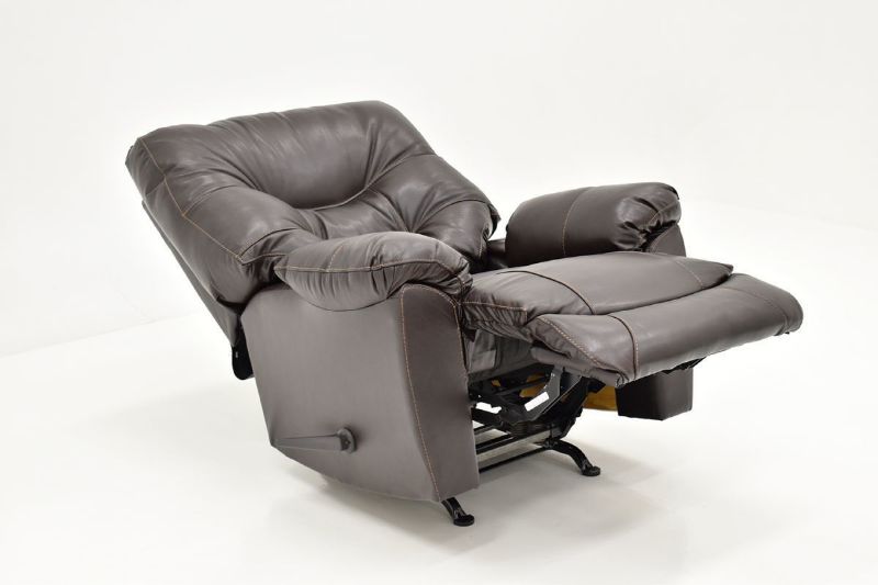 Slightly Angled View of the Reclined Trilogy Rocker Recliner by Franklin | Home Furniture Plus Bedding