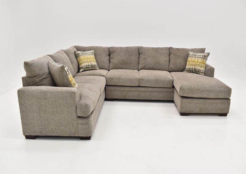 Front Facing View of the Perth Sectional Sofa in Pewter by Peak Living Furniture | Home Furniture Plus Mattress