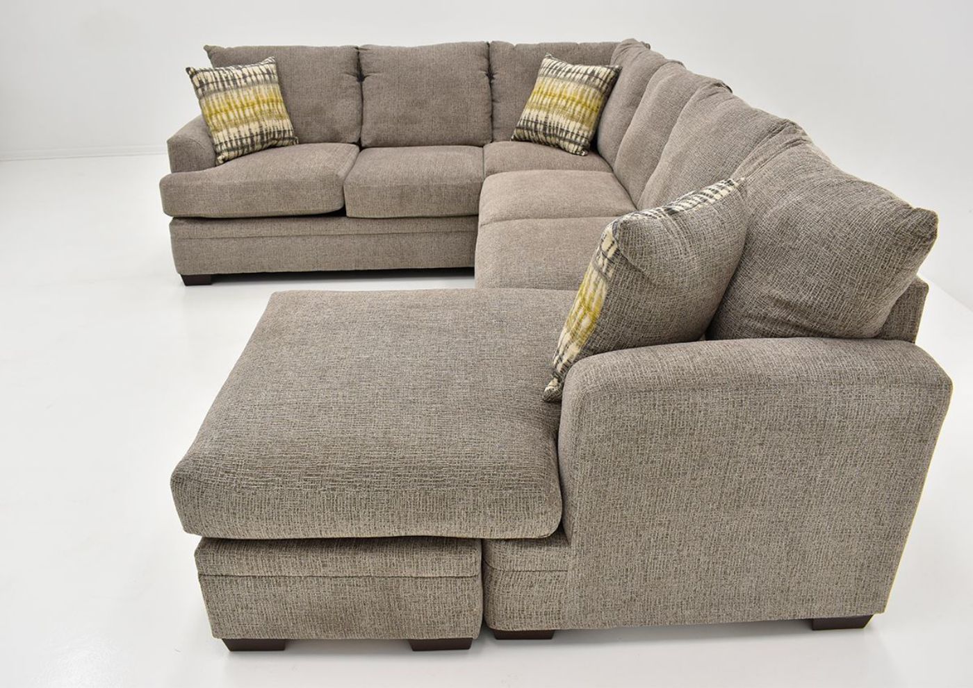 Side Facing View of the Perth Sectional Sofa in Pewter by Peak Living Furniture | Home Furniture Plus Mattress
