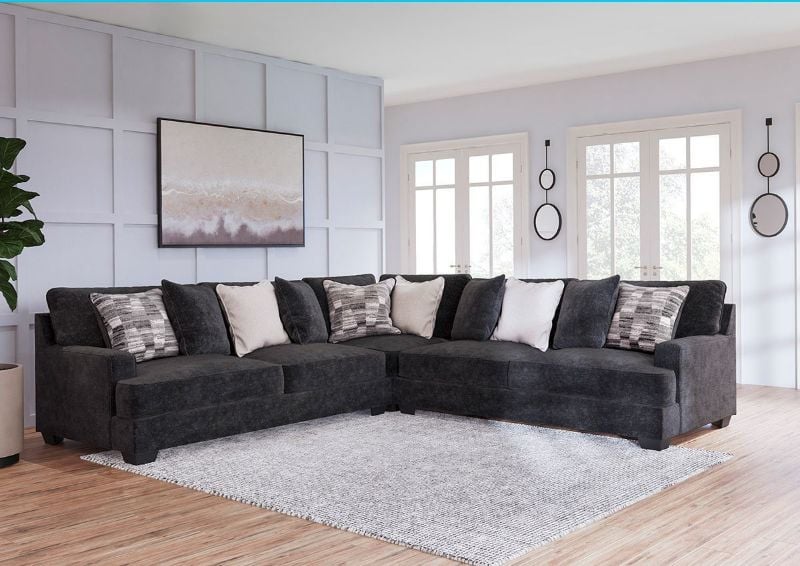 Room View of the Lavernett Sectional Sofa in Charcoal Gray by Ashley Furniture | Home Furniture Plus Bedding