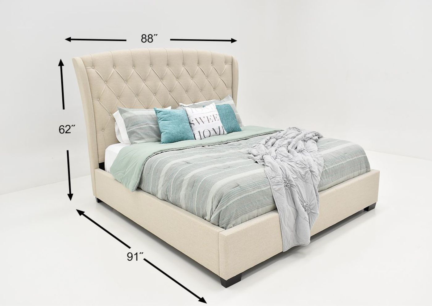 Picture of Kaitlyn  Upholstered King Size Bed - Taupe