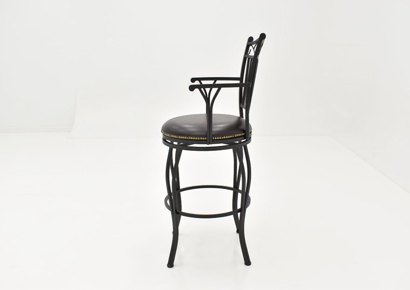 Side View of the Garcia 30 Inch Barstool - Dark Brown | Home Furniture Plus Bedding